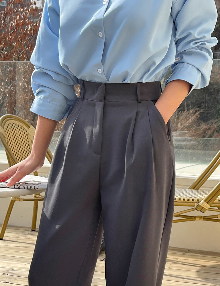 [10만장판매/후기인증~2XL] 기장별 인생 핀턱 와이드 슬랙스 2종 그레이(투핀턱)