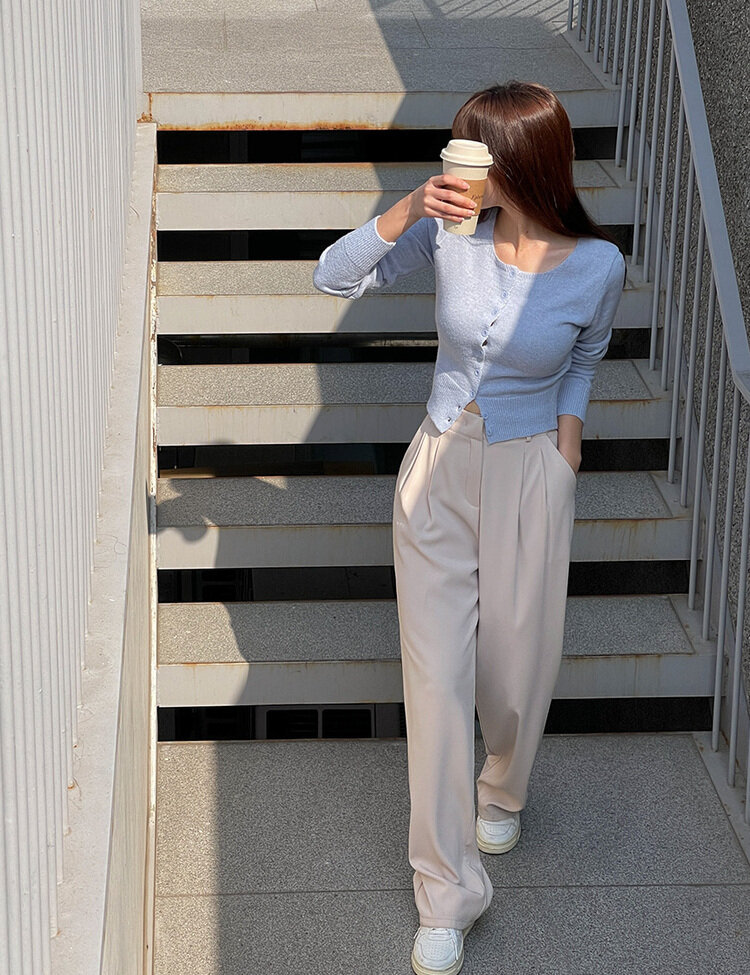 [10만장판매/후기인증~2XL] 기장별 인생 핀턱 와이드 슬랙스 2종 베이지(투핀턱)