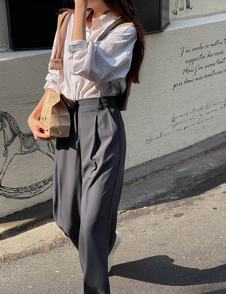 [10만장판매/후기인증~2XL] 기장별 인생 핀턱 와이드 슬랙스 2종 그레이(핀턱)