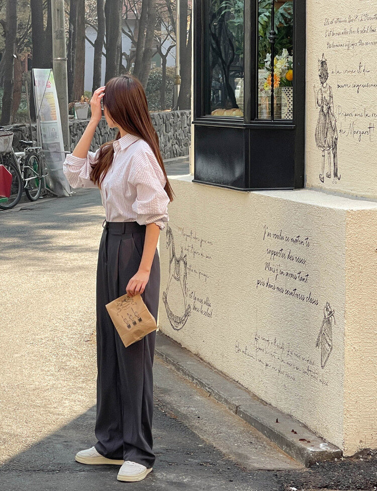 [10만장판매/후기인증~2XL] 기장별 인생 핀턱 와이드 슬랙스 2종 그레이(핀턱)