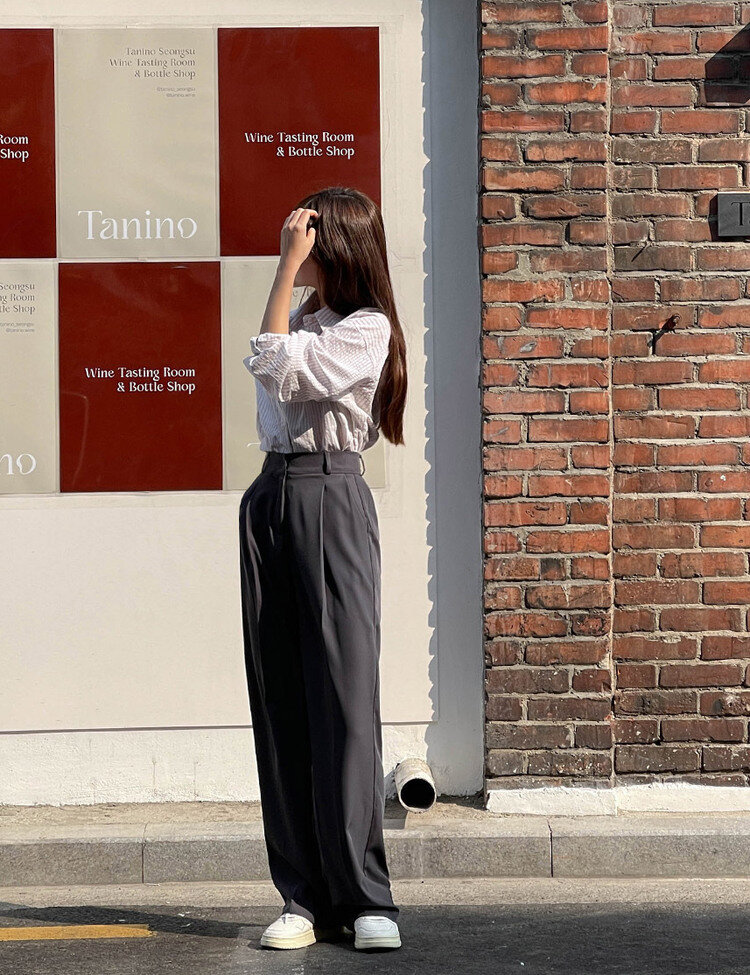 [10만장판매/후기인증~2XL] 기장별 인생 핀턱 와이드 슬랙스 2종 그레이(핀턱)