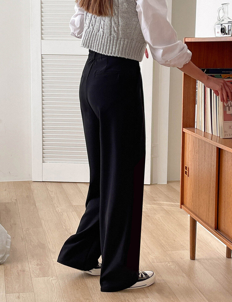 [10만장판매/후기인증~2XL] 기장별 인생 핀턱 와이드 슬랙스 2종 블랙(핀턱)