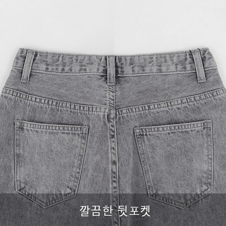 SJE3799 アッシュグレーワイドデニムパンツ(ショート/ミドル SJE3799 アッシュグレーワイドデニムパンツ(ショート/ミドル