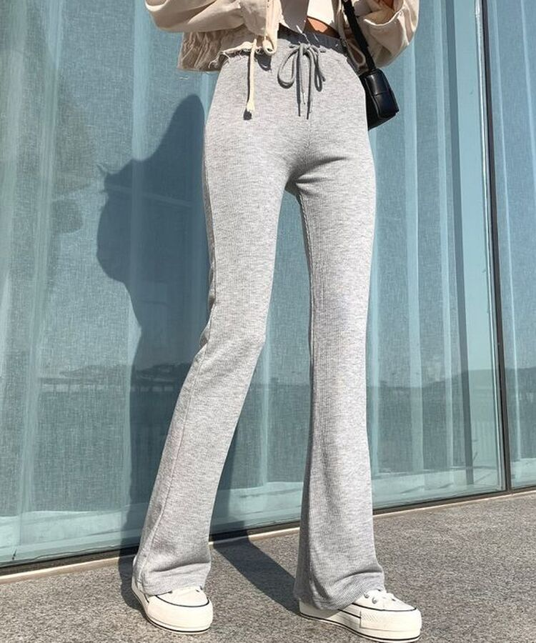 자체제작 라인업 잔골지 슬림핏 부츠컷 밴딩 트레이닝팬츠 그레이