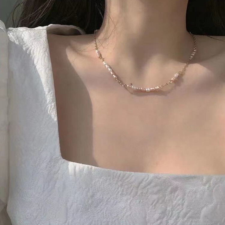 ２連チェーンバラネックレス ゴールド