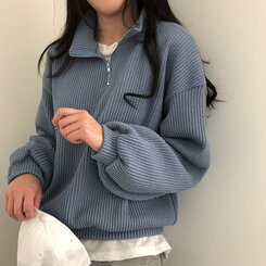 amomento ハーフジップニット ニット 畦編み ハーフジップ[品番：OE000008285]｜Rocky Monroe