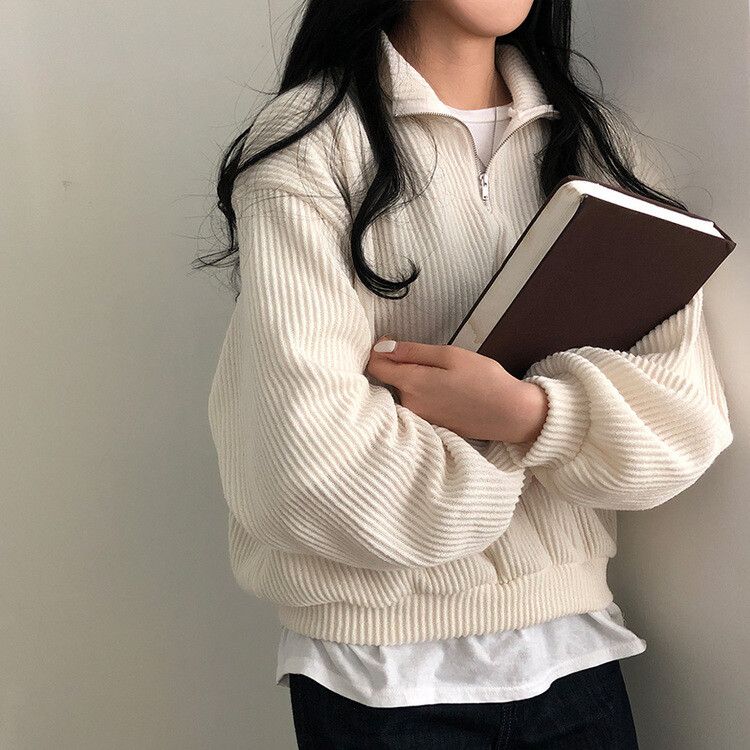 ハーフジップアップリブニット｜ニット｜韓国ファッション通販 SONA