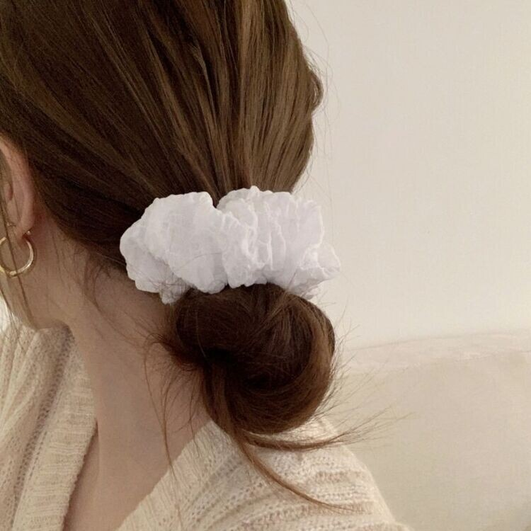 パステルヘアシュシュ5色 WHITE