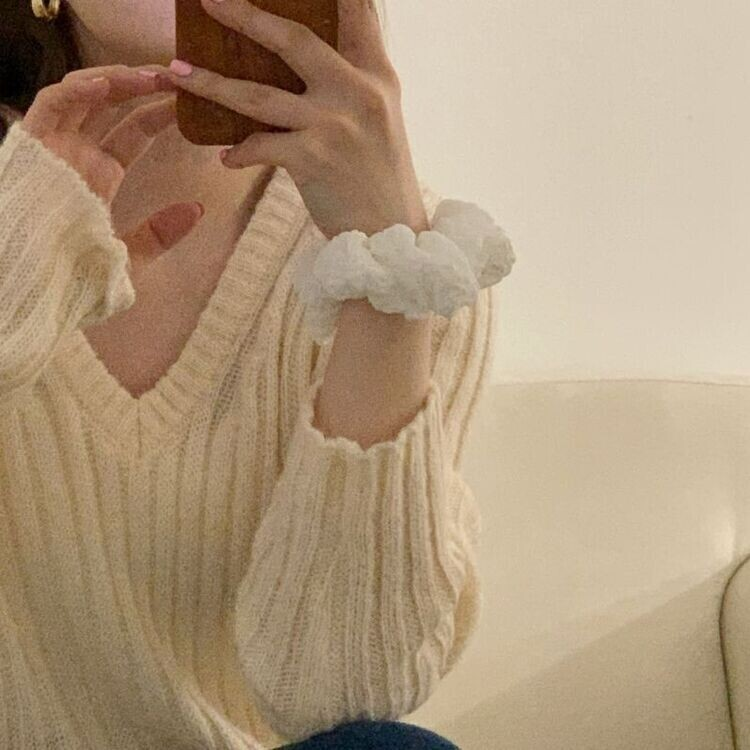 パステルヘアシュシュ5色 WHITE