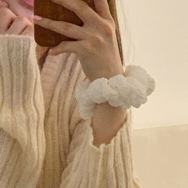 パステルヘアシュシュ5色 WHITE