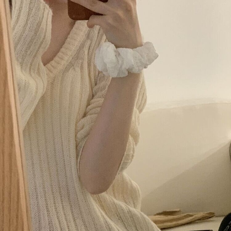 パステルヘアシュシュ5色 WHITE