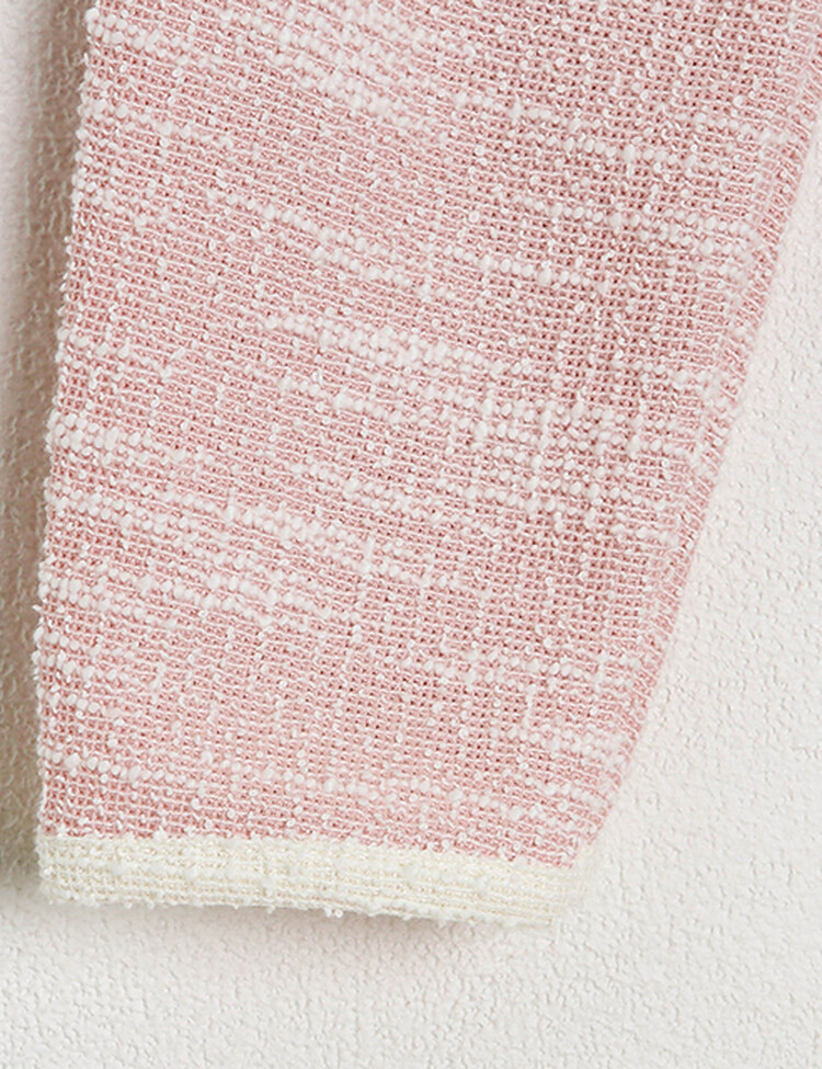 [SET] 트위드 셔링 배색 슬리브리스 가디건 세트