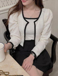 [SET] ツイードカーディガン＋キャミソールセット IVORY