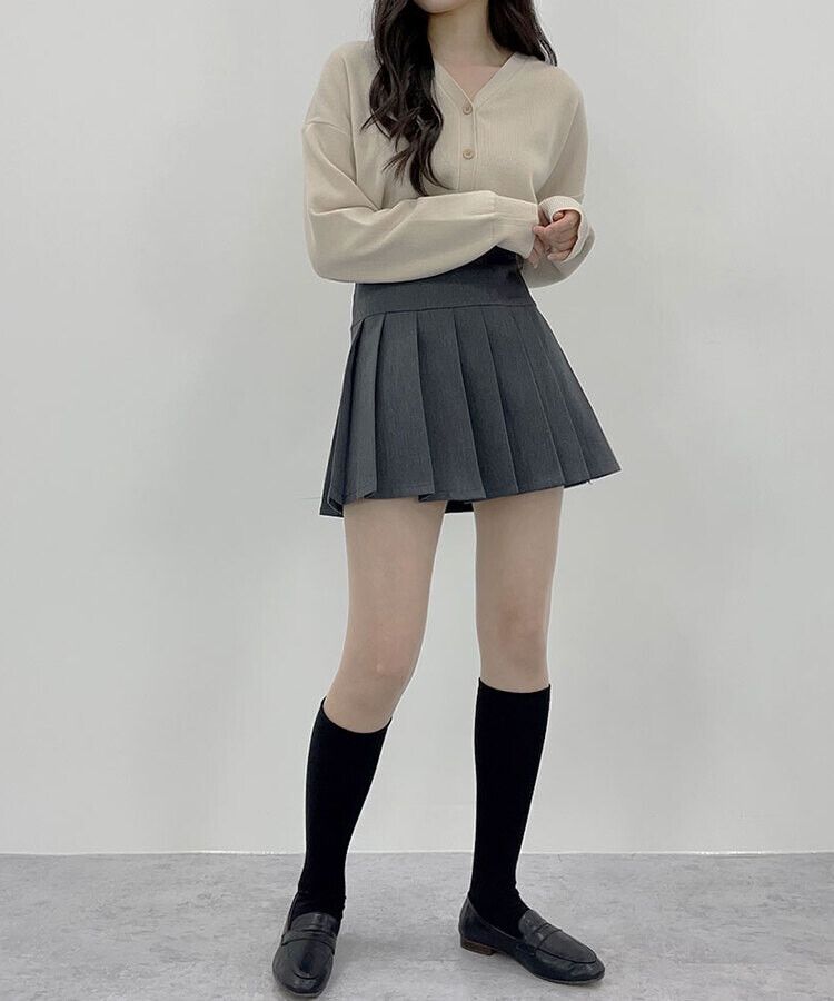 Aラインプリーツスカート(パンツ付き)｜ミニスカート｜韓国