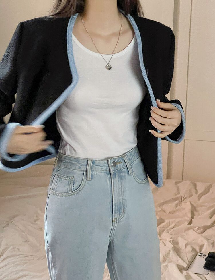 モチモチ着やせ効果スリムTシャツ2種 アイボリー