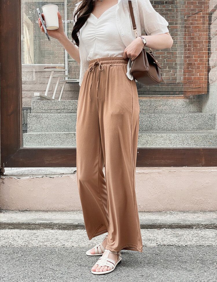 [SHORT・LONG]身長別ワイドパンツ BROWN