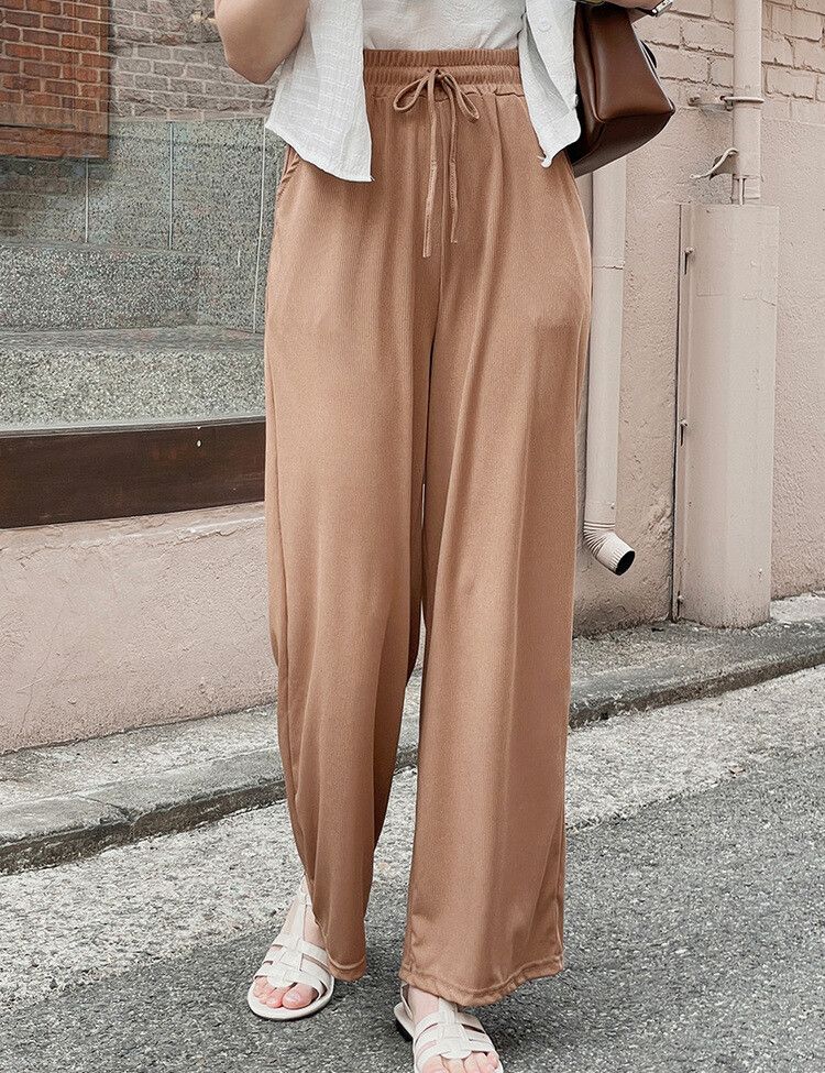 [SHORT・LONG]身長別ワイドパンツ BROWN