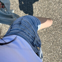 ショートパンツ ハイウエストデニムショートパンツ ライトブルー
