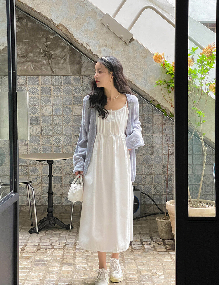 ブークレニットカーディガン5色 SKY BLUE