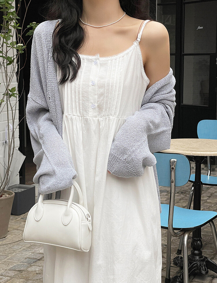 ブークレニットカーディガン5色 SKY BLUE