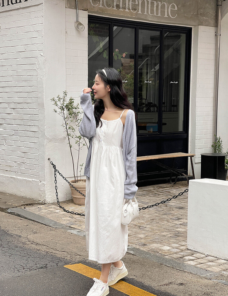 ブークレニットカーディガン5色 SKY BLUE