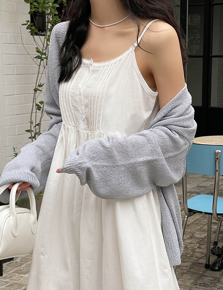 ブークレニットカーディガン5色 SKY BLUE