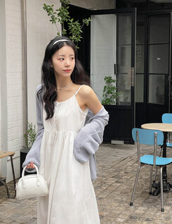 ブークレニットカーディガン5色 SKY BLUE