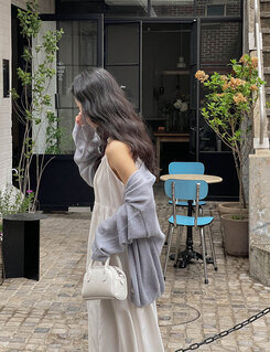 ブークレニットカーディガン5色 SKY BLUE