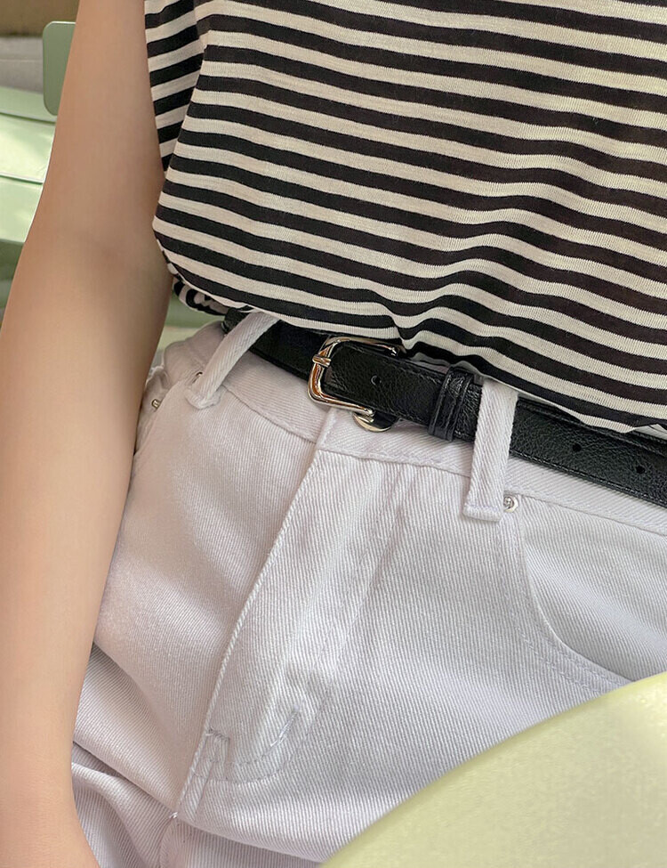 로멜 스퀘어 버클 벨트 블랙