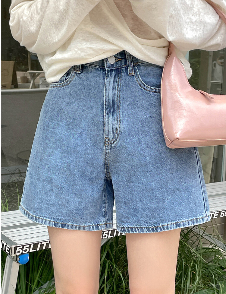 [3分丈/5分丈/丈別] -5℃クールショートデニムパンツ ブルー