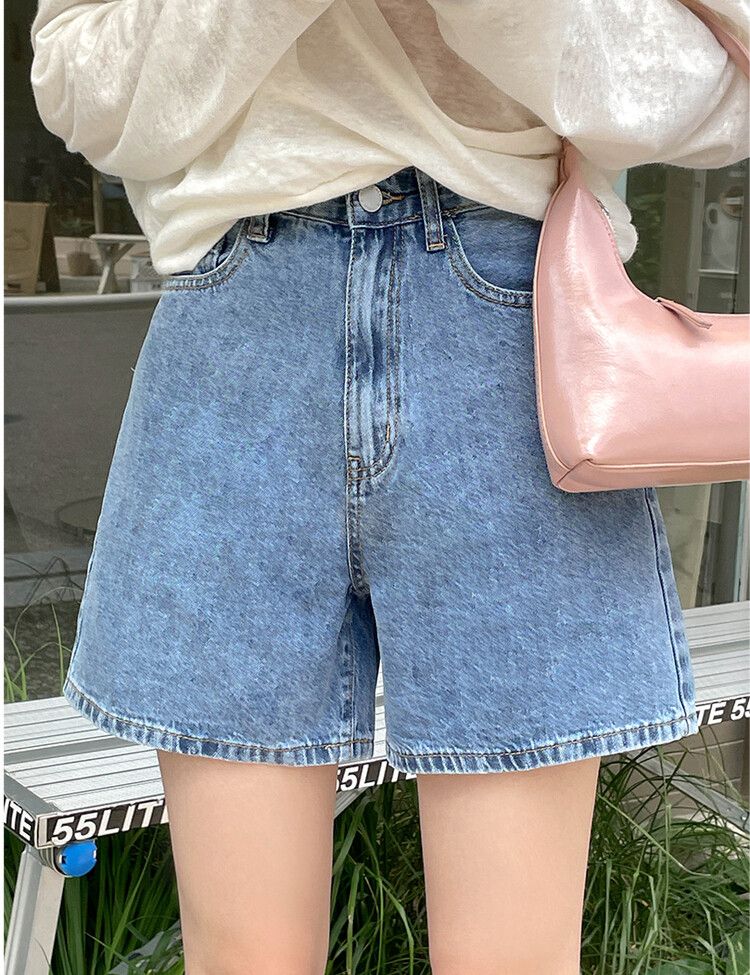 [3分丈/5分丈/丈別] -5℃クールショートデニムパンツ ブルー