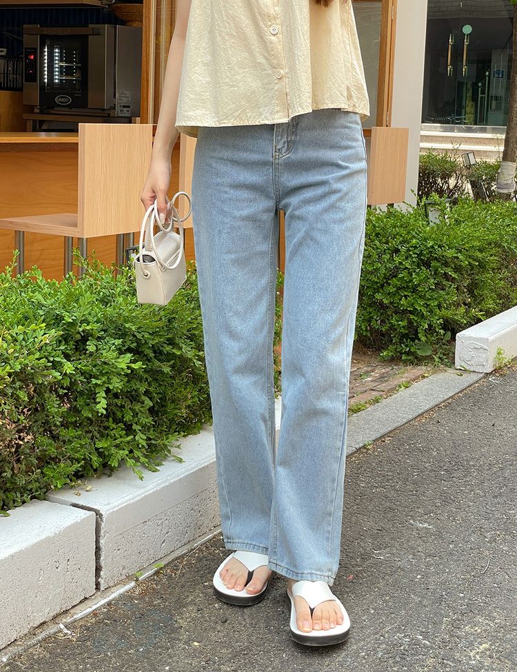 SJE4840 ハイウエストストレートデニムパンツ デニム - SONA