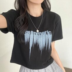 automaticビンテージプリントクロップTシャツ