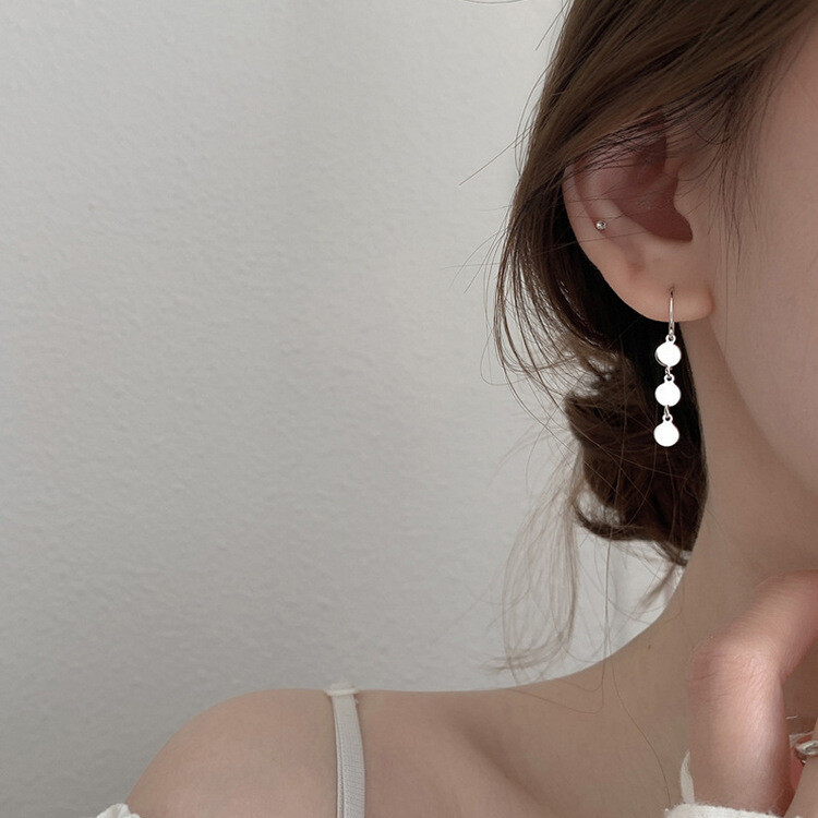 ミニサークルドロップピアス シルバー