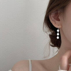 ミニサークルドロップピアス シルバー