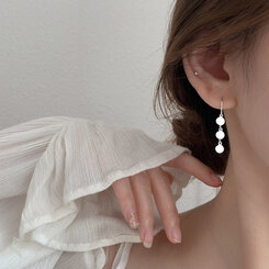 ミニサークルドロップピアス シルバー