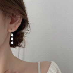 ミニサークルドロップピアス シルバー