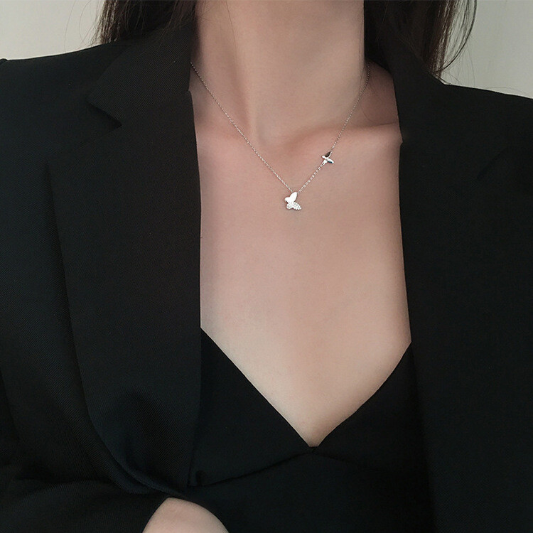 2連ハートネックレス シルバー