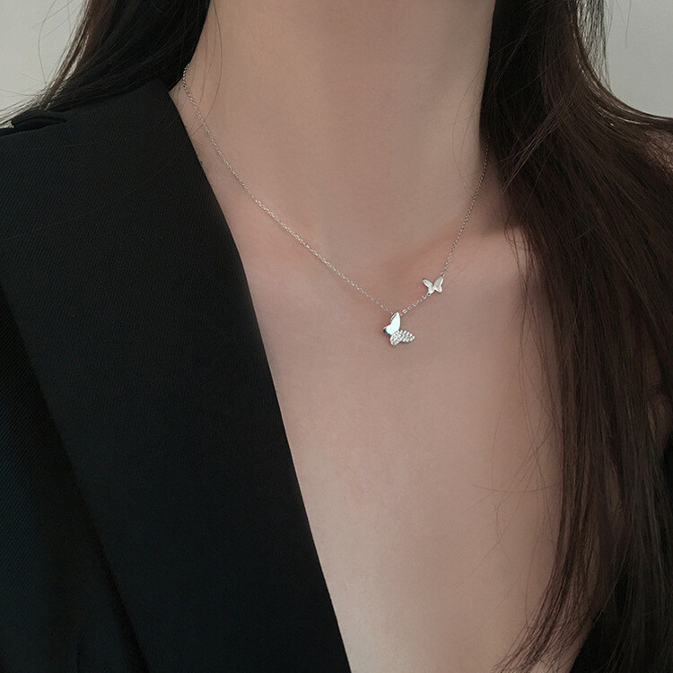 2連ハートネックレス シルバー