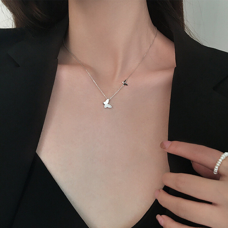 2連ハートネックレス シルバー