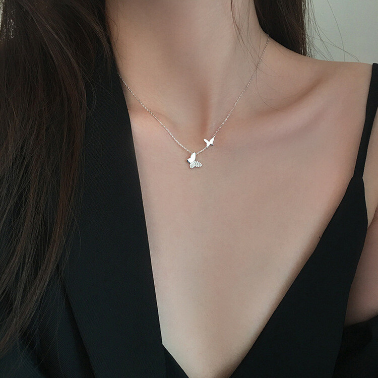 2連ハートネックレス シルバー