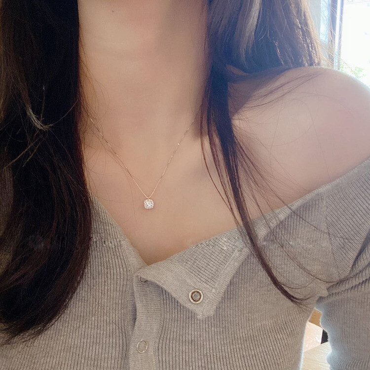 スクエアネックレス ゴールド