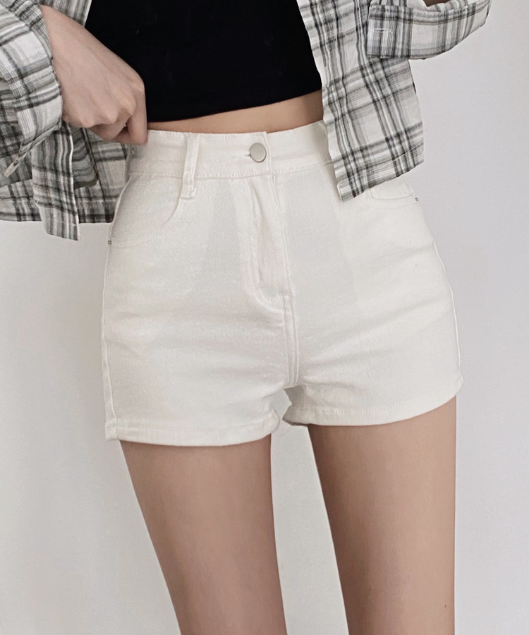 ハイウエストスリムショートパンツ IVORY