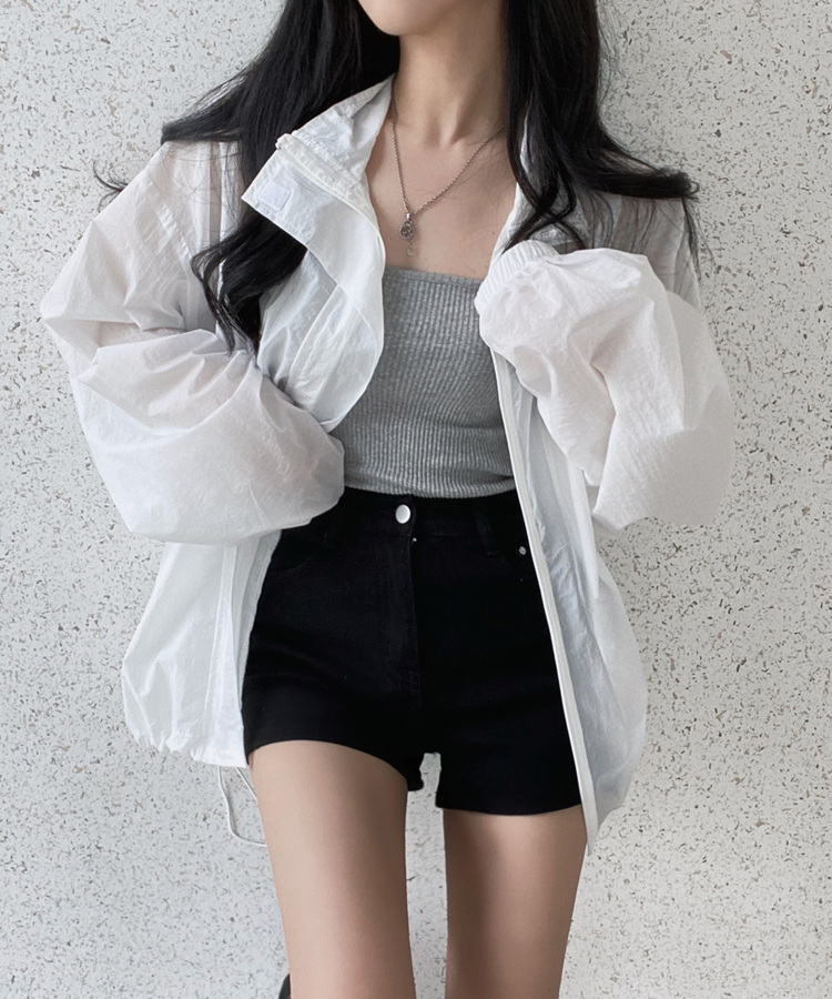 ハイウエストスリムショートパンツ BLACK