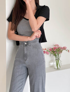 [SHORT/BASIC/LONG]-５°クールワイドパンツ GRAY(LONG)