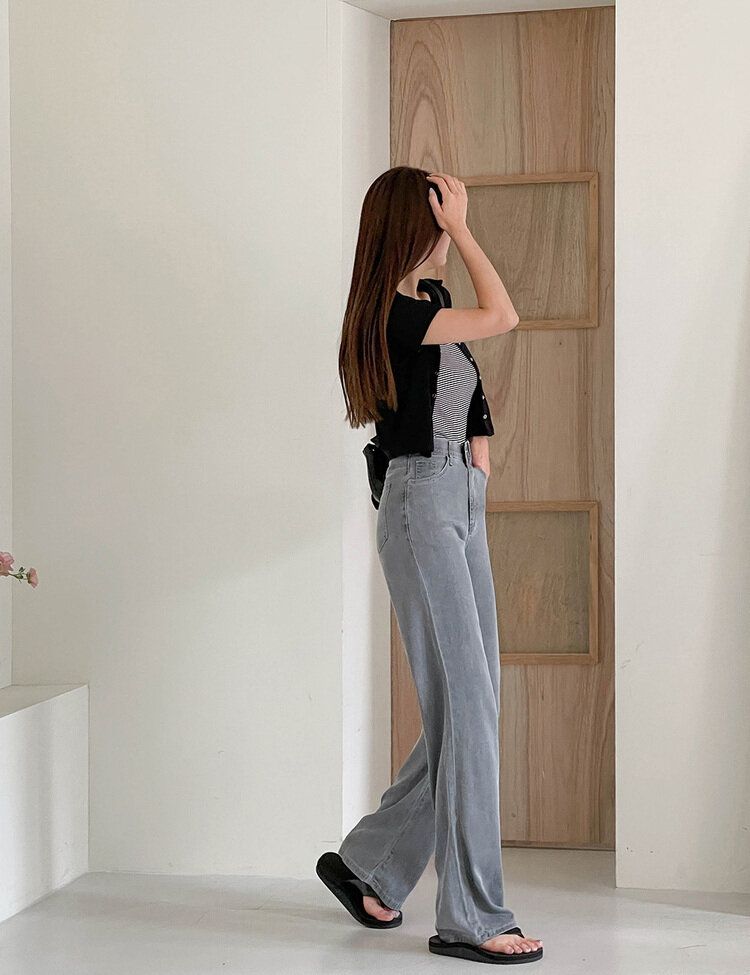 [SHORT/BASIC/LONG]-５°クールワイドパンツ GRAY(LONG)