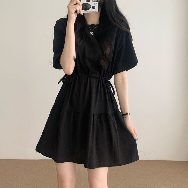 shushutong 半袖 ミニワンピース パフ半袖ミニワンピース | ファッション通販サイト NUGU