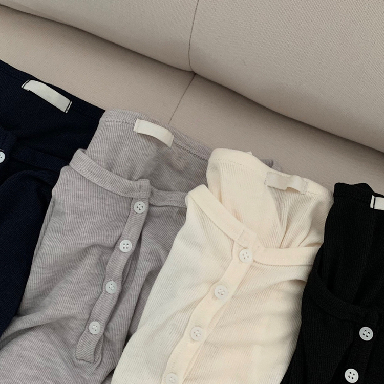 말라보이는 버튼 찰랑 티셔츠 4color