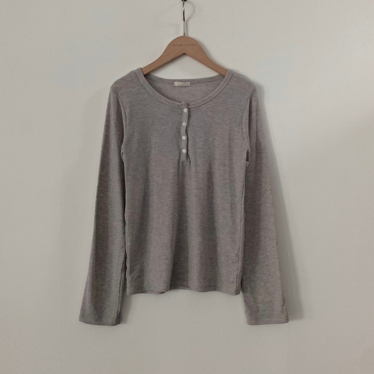 말라보이는 버튼 찰랑 티셔츠 4color