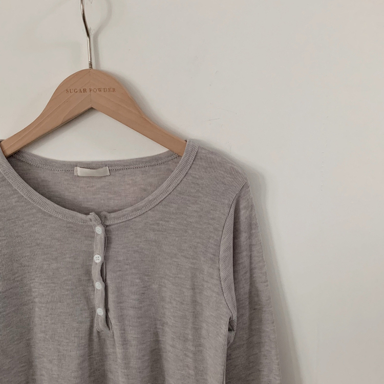 말라보이는 버튼 찰랑 티셔츠 4color